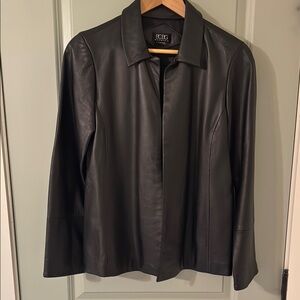 BCBG Women's Dark Leather Jacket